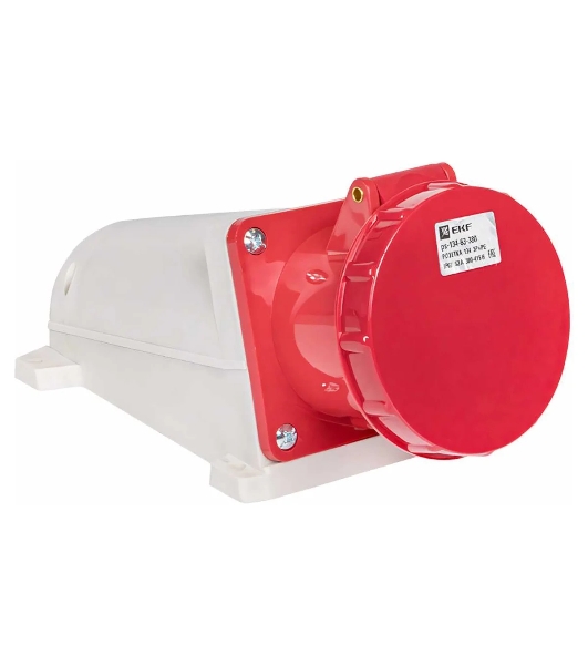 Розетка стационарная наружная EKF 134 ps-134-63-380 63А 380 В 3P+РЕ IP67
