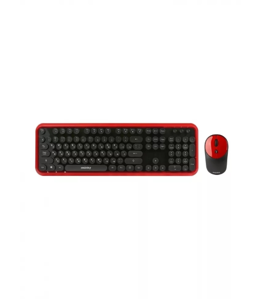 Комплект клавиатура+мышь Smartbuy 620382AG-RK беспроводной, USB, 1600 DPI, чёрно-красный
