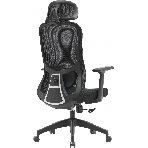 Кресло компьютерное Cactus CS-MC515-BK черный, сиденье черный, сетка/ткань, с подголов. крестов. пластик, пластик черный, фото4