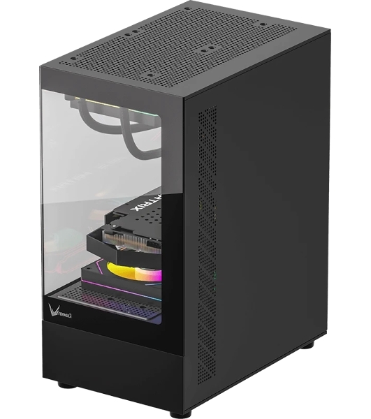Компьютерный корпус MiniTower AeroCool/Formula Crystal Z1CM PLUS AR black (mATX, без БП, USB Type-A+USB Type-C) (Crystal Z1CM Plus Black AR)