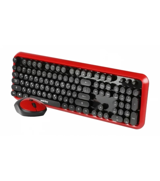 Комплект клавиатура+мышь Smartbuy 620382AG-RK беспроводной, USB, 1600 DPI, чёрно-красный