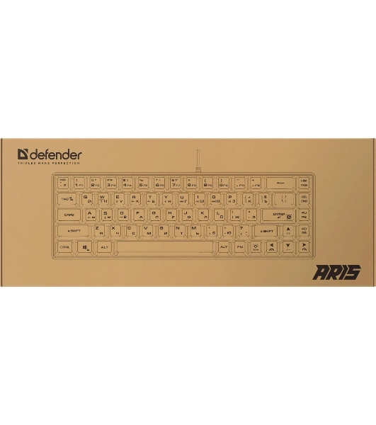 Игровая клавиатура проводная Defender Aris GK-349 RU,бел/черный,68кн+FN,радуж,1.5м