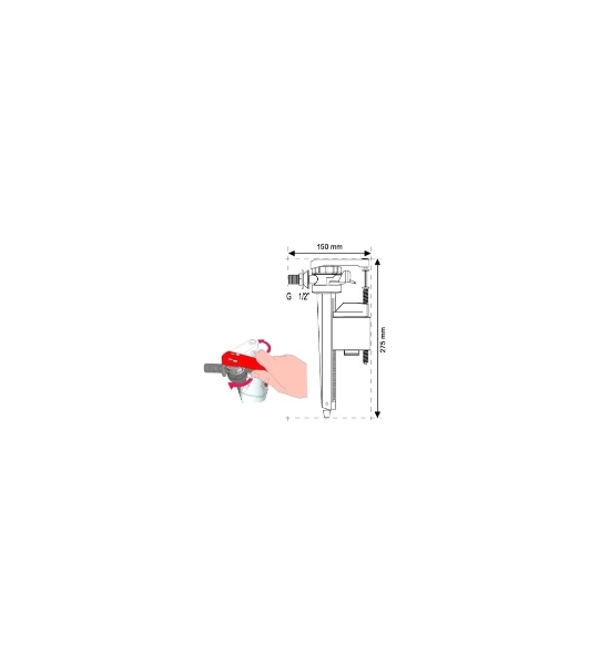 Заливной клапан JOLLYFILL FL150L1 боковой, винт, латунь 1/2'