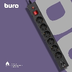 Сетевой фильтр Buro BU-SP3 USB 2A-B 3 м, 6 розеток, черный, коробка, фото5
