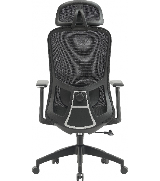 Кресло компьютерное Cactus CS-MC515-BK черный, сиденье черный, сетка/ткань, с подголов. крестов. пластик, пластик черный