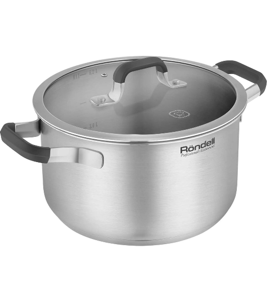 Кастрюля Rondell Stolz RDS-1754, 5.2 л, 24 см, нержавеющая сталь, с крышкой