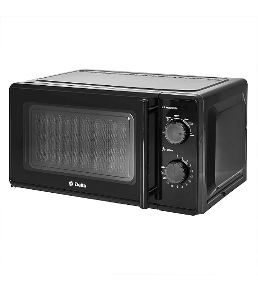 Микроволновая печь Delta DL-85L20 черный, 20 л, 700 Вт, переключатели - поворотный механизм