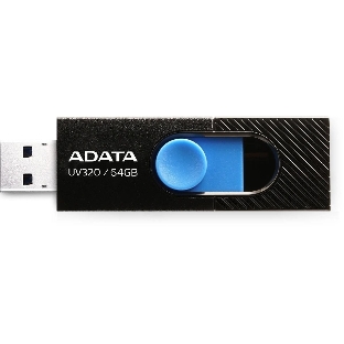 Флешка USB ADATA UV320 (AUV320-64G-RBKBL), 64Gb, USB 3.1, R/W 100/30, черный/синий