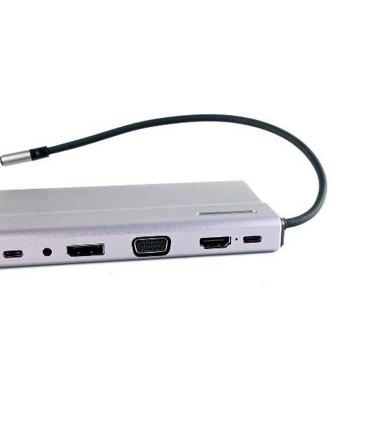 Адаптер VCOM TypeC -->3*USB3.0+2*USB2.0+VGA+RJ45+SD+TF+AUD+HDMI+DP+2*USB3.1 Data+PD