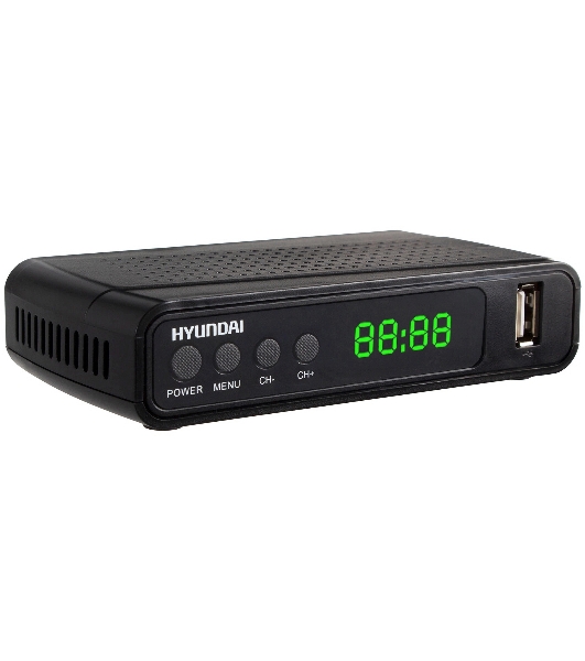 Приставка для цифрового ТВ Hyundai H-DVB520 черный + WiFi-адаптер, DVB-T2, DVB-T, DVB-C, HDMI, USB 2.0 х2