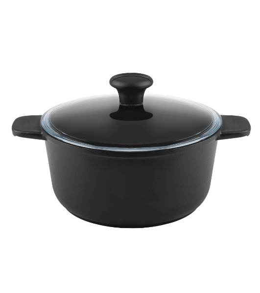 Кастрюля Maunfeld Osvald MF22SVLD03CR универсальная из литого алюминия со стеклянной крышкой, 3 л