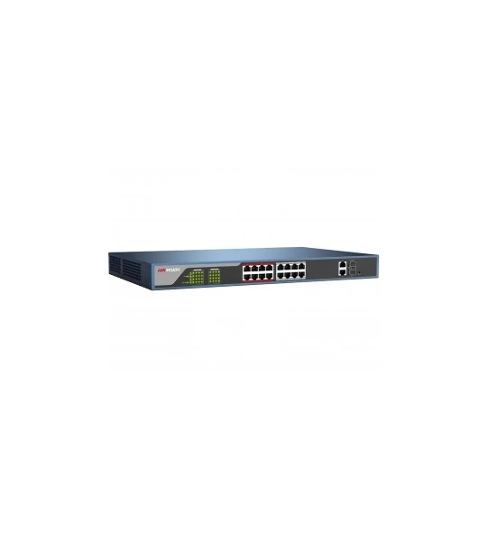 Коммутатор Hikvision DS-3E0318P-E(C), 16×1 Гбит/с PoE + 1×1 Гбит/с RJ45 + 1×1 Гбит/с Combo (RJ45/SFP), неуправляемый