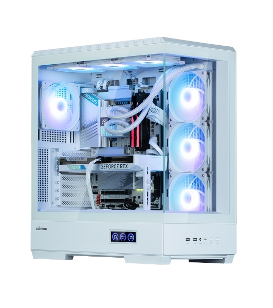 Компьютерный корпус ZALMAN P50 DS, ATX, WHITE, WINDOW, 2x3.5', 3x2.5', 1xUSB TYPE-C, 2xUSB 3.0, SIDE 3x120мм ARGb, REAR 1x120мм ARGb