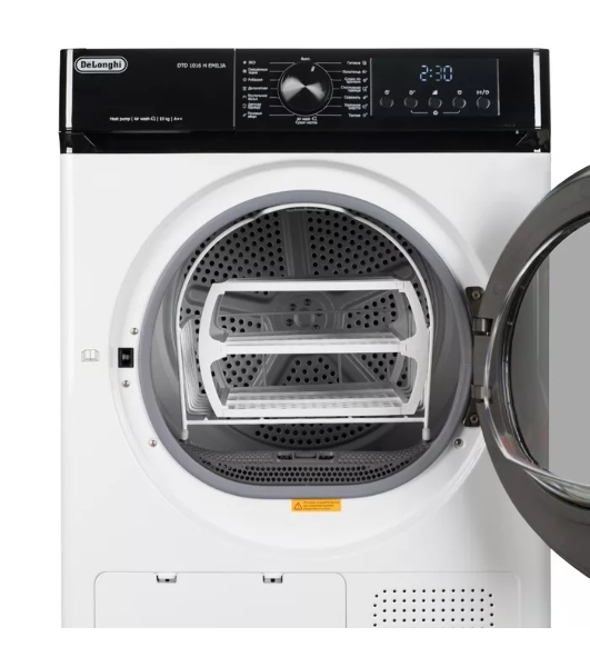 Сушильная машина DeLonghi DTD 1016 H EMILIA белый, 10 кг, сушка - конденсационная, программ - 15, 59.5 x 85 x 64.5 см
