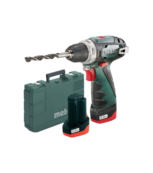 Дрель-шуруповерт Metabo PowerMaxx BS, 12 В, 2 Ач, 34 Нм, щеточный