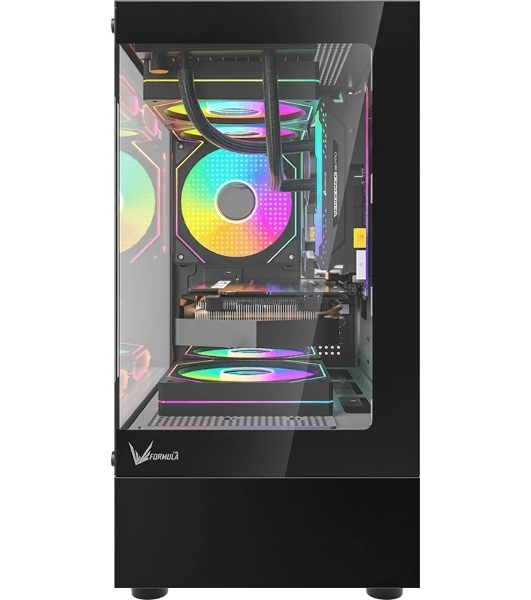 Компьютерный корпус MiniTower AeroCool/Formula Crystal Z1CM PLUS AR black (mATX, без БП, USB Type-A+USB Type-C) (Crystal Z1CM Plus Black AR)