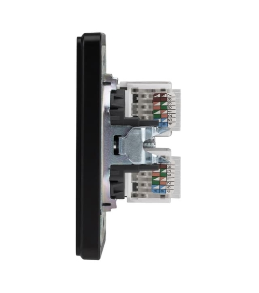 Розетка Kranz ROUND компьютерная двойная RJ45+RJ45 кат6 с/у оникс