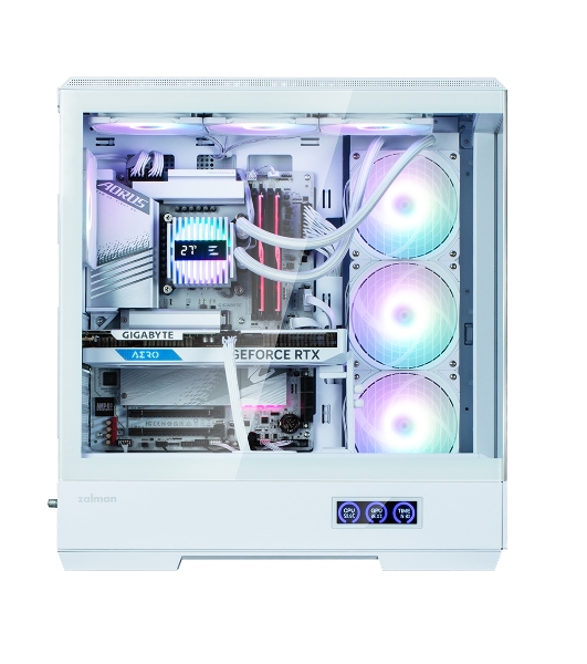 Компьютерный корпус ZALMAN P50 DS, ATX, WHITE, WINDOW, 2x3.5', 3x2.5', 1xUSB TYPE-C, 2xUSB 3.0, SIDE 3x120мм ARGb, REAR 1x120мм ARGb