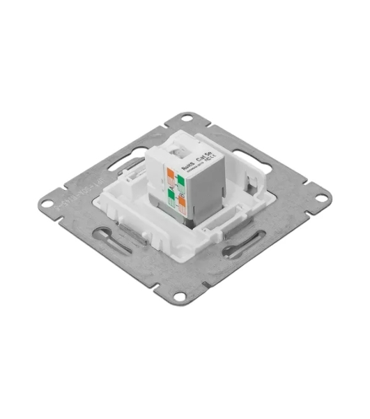 Механизм розетки RJ45 (cat5) EKF UP1-SOA-RJ45-5 алюминий Эпика
