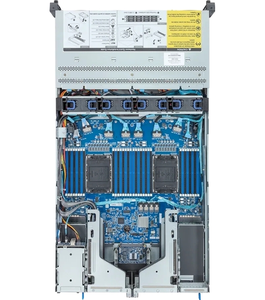 Серверная платформа Gigabyte R283-S96/2U/2xIntel (Gen 4/5)/2xHS/32xDIMM/12xLFF NVME/SAS/SATA + 2xSFF SAS/SATA/2xGbE/2xOCP 3.0/4xFHHL/2x2000W/Rails
