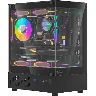 Компьютерный корпус MiniTower AeroCool/Formula Crystal Z1CM PLUS AR black (mATX, без БП, USB Type-A+USB Type-C) (Crystal Z1CM Plus Black AR)