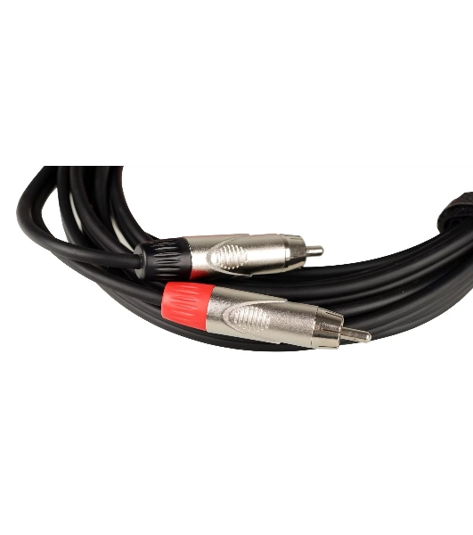 Кабель аудио FORCE FLC-20/32xRCA (M) - 2xRCA (M), стерео, используется для подключения бытовых и DJ аудио устройств к микшерам, диаметр 4,8 мм, металлические разъемы, длина 3 м
