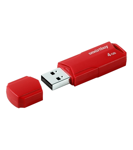 Флешка USB Smartbuy CLUE Red (SB4 GbCLU-R), 4Gb, USB 2.0, R/W 15/5, красный