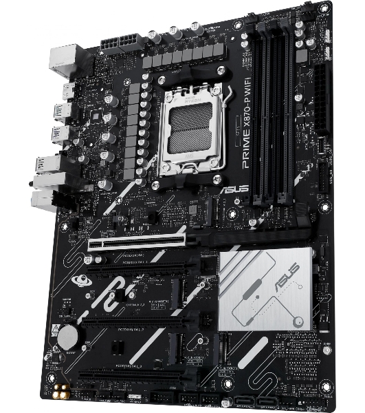 Материнская плата ASUS PRIME X870-P WIFI, AM5, AMD X870, 4xDDR5, 2xSATA, 4xM.2, 1xPCI-E 5.0 x16, 2xPCI-E 4.0 x1, 1xHDMI, 2xUSB-C, 1x 2.5Gb LAN, 4xUSB-A 3.2 Gen 1, 1xUSB-A 3.2 Gen 2, 4xUSB-A 2.0, 3x3.5 мм, 7.1, 1xWi-Fi 7, ATX