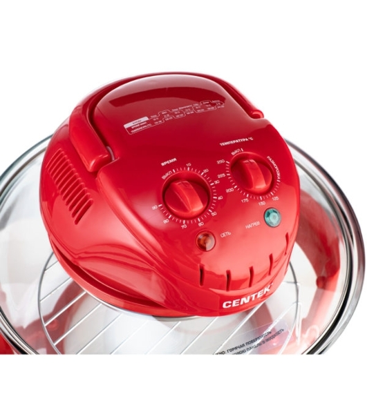 Аэрогриль Centek Ct-1456 красный, 1400 Вт, 12 л, механическое управление, 0 программ