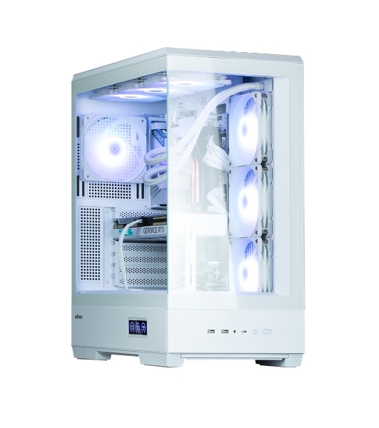 Компьютерный корпус ZALMAN P50 DS, ATX, WHITE, WINDOW, 2x3.5', 3x2.5', 1xUSB TYPE-C, 2xUSB 3.0, SIDE 3x120мм ARGb, REAR 1x120мм ARGb