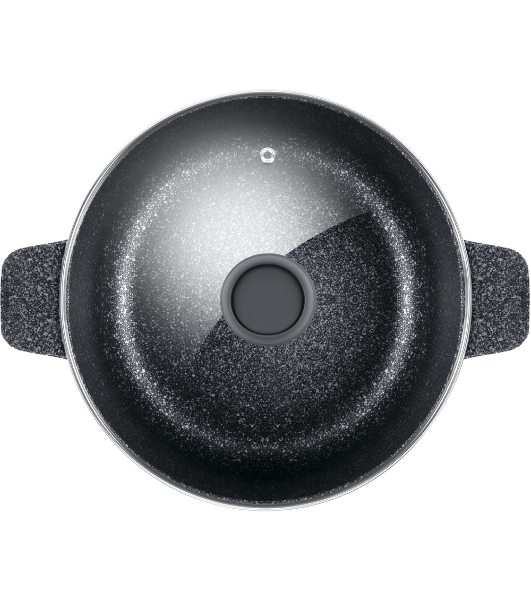 Кастрюля Maunfeld GRETA MF24GRTT01CR из литого алюминия со стеклянной крышкой, 24 см, 4 л