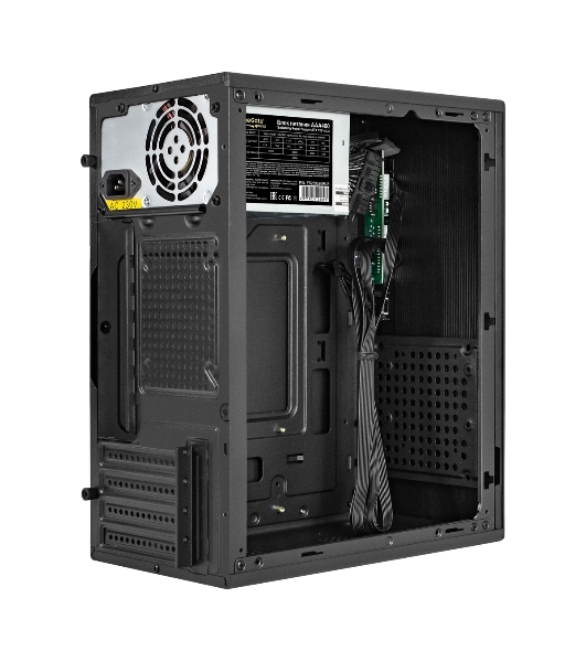 Компьютерный корпус Minitower ExeGate BAA-308MU2-UNS450 (mATX, БП UNS450 с вент. 12см, 1хUSB+2хUSB 3.0, HD Audio, черный)