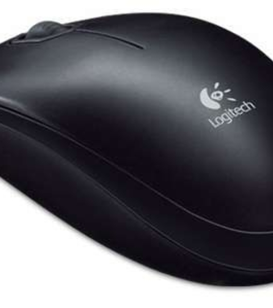 Мышь проводная Logitech B100 черный, 1000 dpi, USB, кнопки - 3