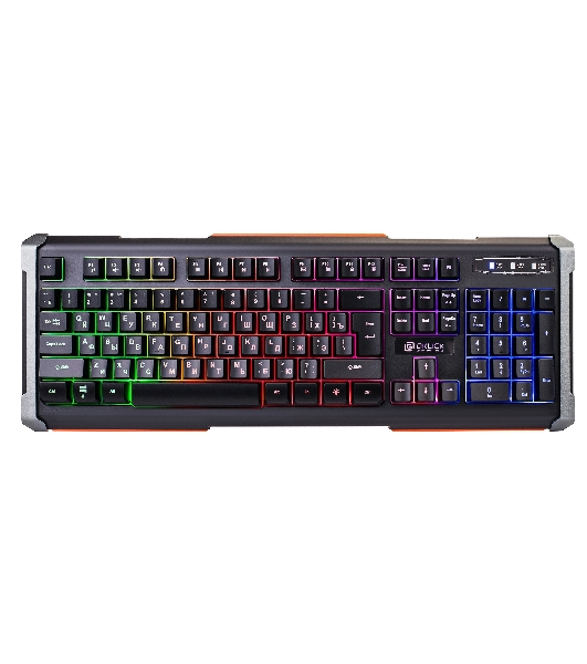 Клавиатура Oklick 717G Black Death проводная, USB Type-A, чёрный/серый