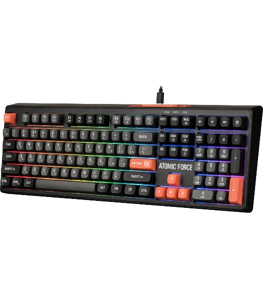 Клавиатура проводная игровая Defender Atomic Force GK-005 RU,чер/сер,108кн+FN,радуж,1.5м
