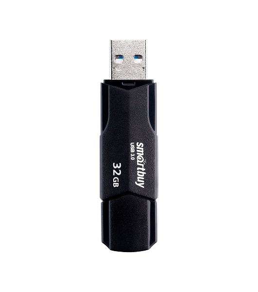 Флешка USB SmartBuy CLUE black (SB32GbCLU-K3), 32Gb, USB 3.0/3.1, R/W 70/25, черный