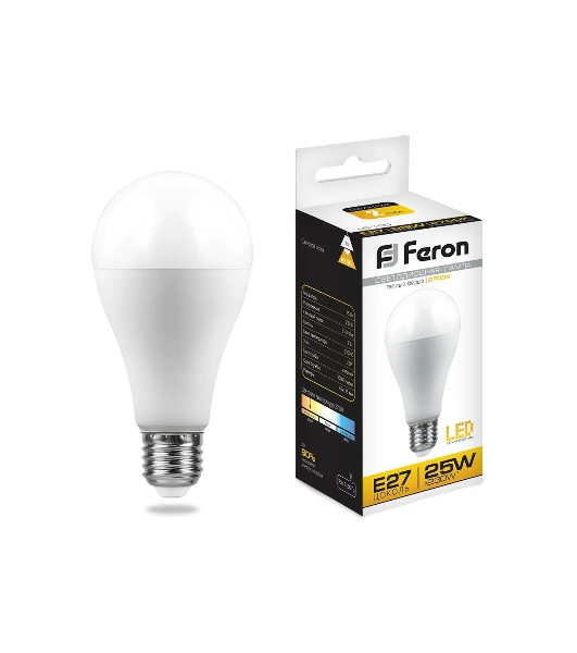 Лампа светодиодная Feron LB-100 25W 230V E27 2700K A65