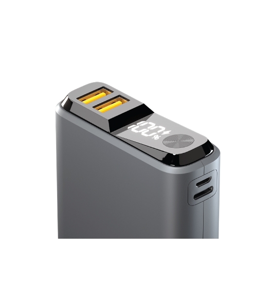 Портативный аккумулятор OLMIO QS-10, 10000mAh, 22.5W QuickCharge3.0/PowerDelivery, LCD, темно-серый