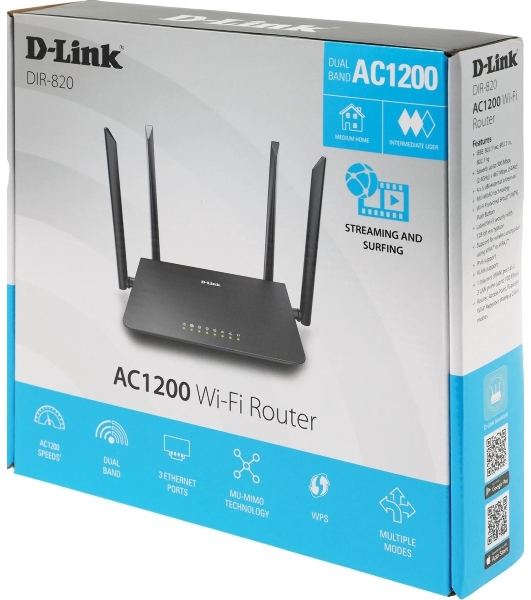 Роутер беспроводной D-Link DIR-820/RU/A1A