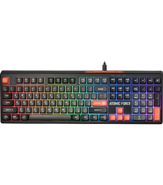 Клавиатура проводная игровая Defender Atomic Force GK-005 RU,чер/сер,108кн+FN,радуж,1.5м