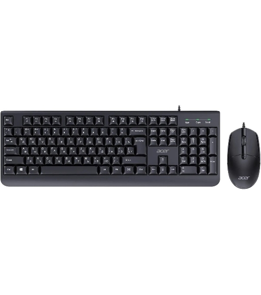Комплект клавиатура+мышь Acer OCC400 проводной, USB, 2000 DPI, черный