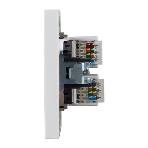 Розетка Kranz STRONG компьютерная двойная RJ45+RJ45 кат6 с/у жемчуг, фото2