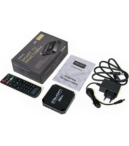 Приставка Смарт ТВ ATOM-216AL (Android TV Box), Allwinner H313, 2/16Gb, АTOMevolution