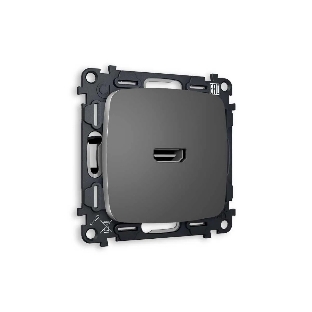 Комплект механизма розетки HDMI 2.0 OMEGA Антрацит серый 40V/500mA 2.0GHz 5-18Gbit/s QUANT (OP6640, VM222) MO664010