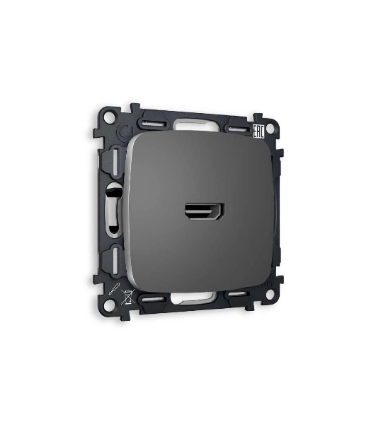 Комплект механизма розетки HDMI 2.0 OMEGA Антрацит серый 40V/500mA 2.0GHz 5-18Gbit/s QUANT (OP6640, VM222) MO664010