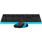Комплект клавиатура+мышь A4Tech FStyler F1010 проводной, USB, 1600 DPI, чёрный/синий, фото4