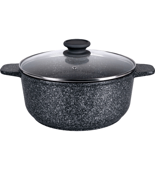 Кастрюля Maunfeld GRETA MF24GRTT01CR из литого алюминия со стеклянной крышкой, 24 см, 4 л