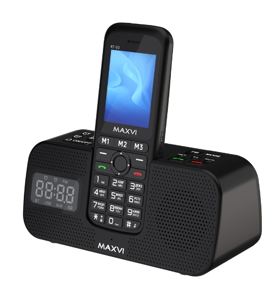 Мобильный телефон Maxvi RT-03 + док-станция, черный