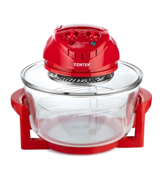 Аэрогриль Centek Ct-1456 красный, 1400 Вт, 12 л, механическое управление, 0 программ