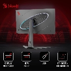 Монитор 27' BLOODY MN272Q IPS 2560x1440, 240 Гц, 1 мс, 16:9, 400 кд/м², 2xHDMI, 2xDP, 1x3.5 мм, 2x3 Вт, темно-серый, фото3